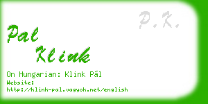 pal klink business card